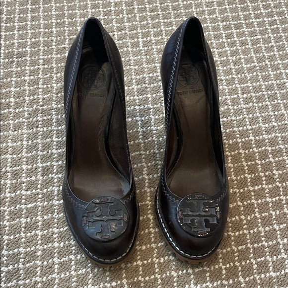 Tory Burch chocolate brown Chunky Heel Shoes - Picture 3 of 3